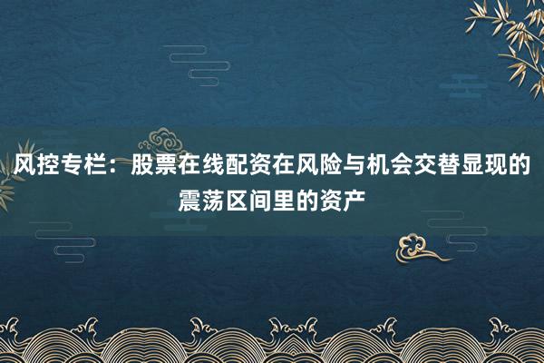 风控专栏：股票在线配资在风险与机会交替显现的震荡区间里的资产