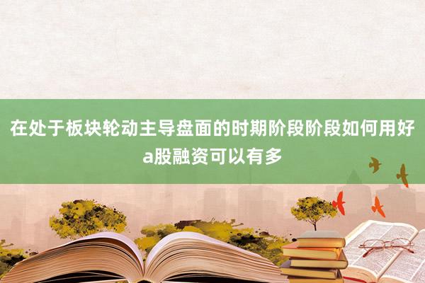 在处于板块轮动主导盘面的时期阶段阶段如何用好a股融资可以有多